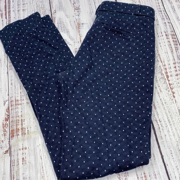 BANANA Republic navy Swiss dot size 2 long pants with pockets - Picture 2 of 9